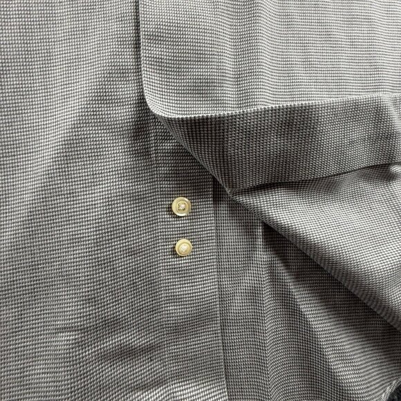 Brooks Brothers Regent Non-Iron 18 37 Check Cotton Gray Office Long Sleeve Shirt - Picture 9 of 14